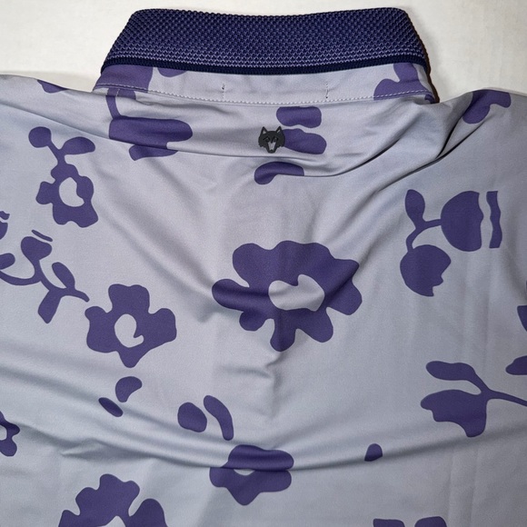 Greyson Purple and Gray Floral Polo Shirt - Picture 4 of 4